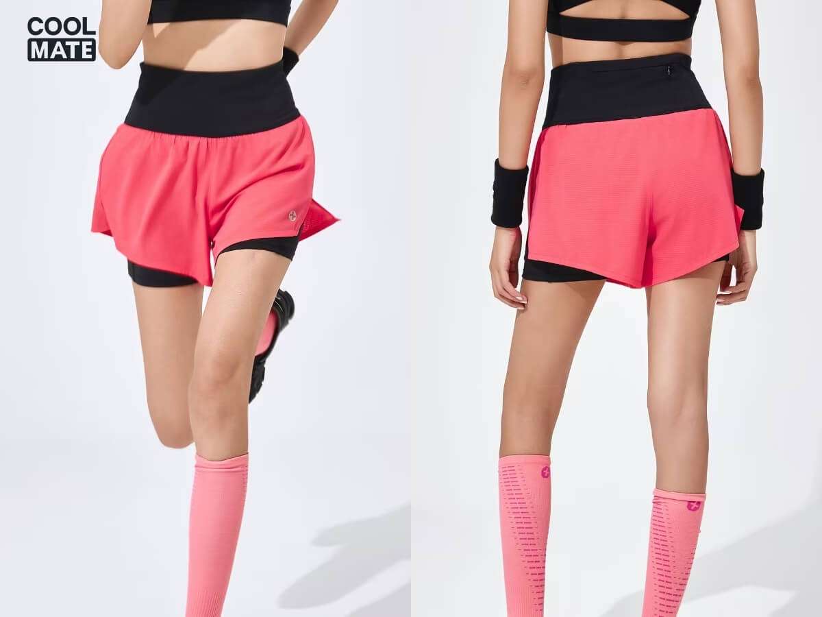 Quần Shorts nữ chạy bộ 2 lớp Race Shorts coolmate