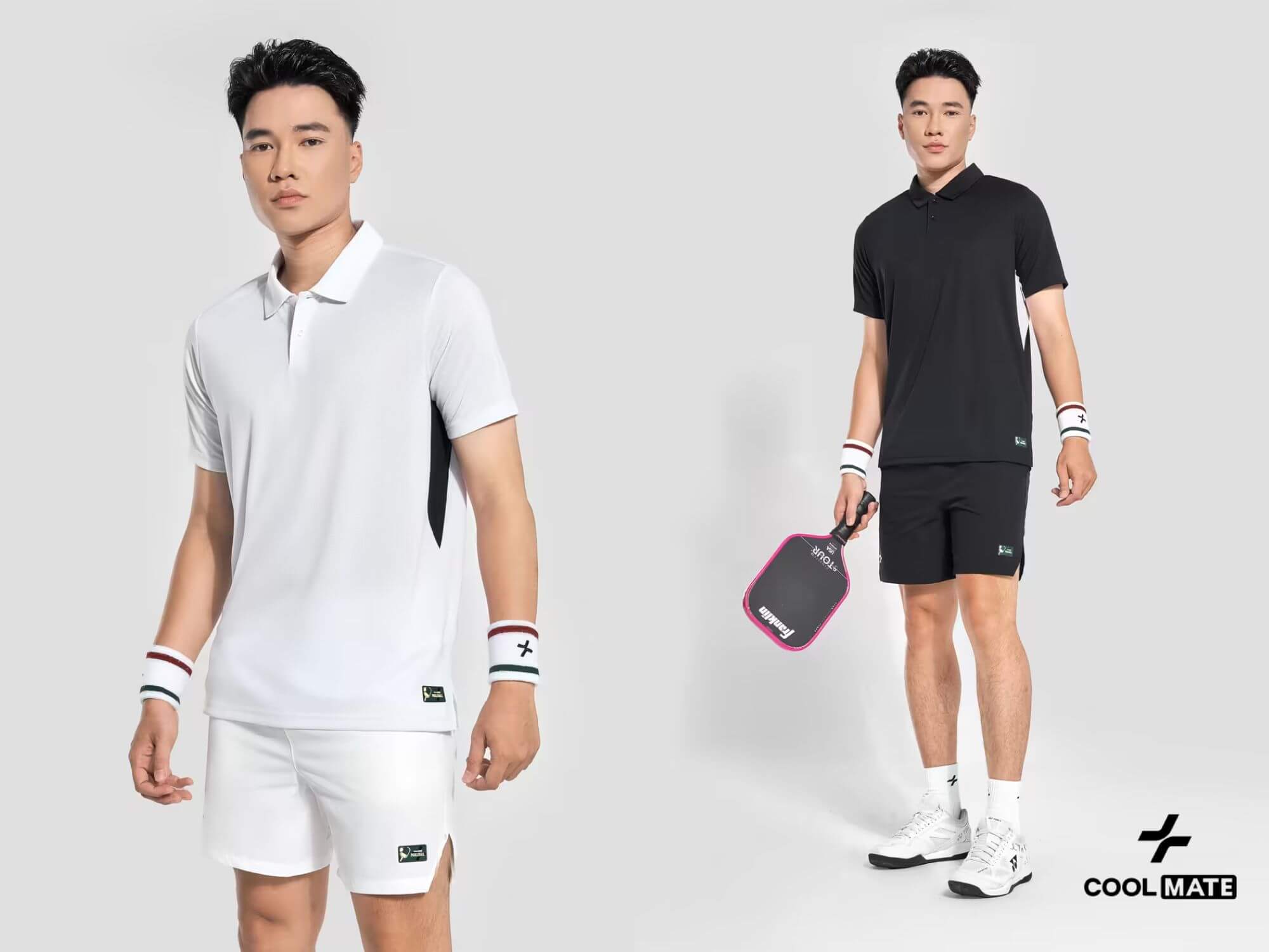 Bộ sưu tập quần áo Pickleball nam với áo polo, áo thun và quần short chuyên dụng