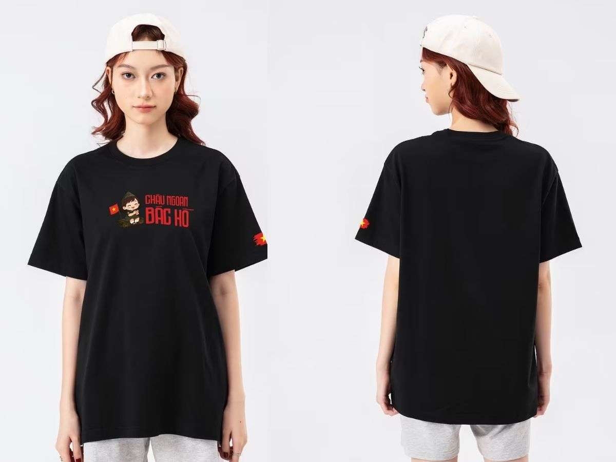 Mẫu áo thun Cháu Ngoan Bác Hồ hình bé gái của Coolmate