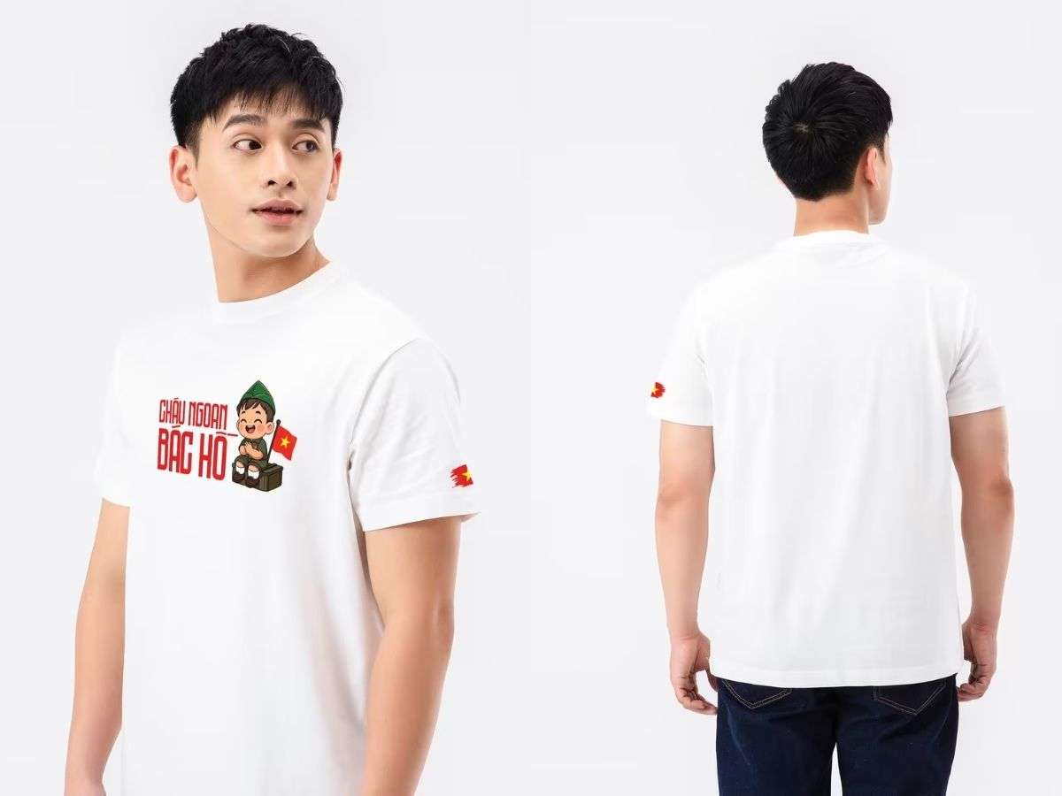 Áo thun unisex Cháu Ngoan Bác Hồ hình bé trai của Coolmate