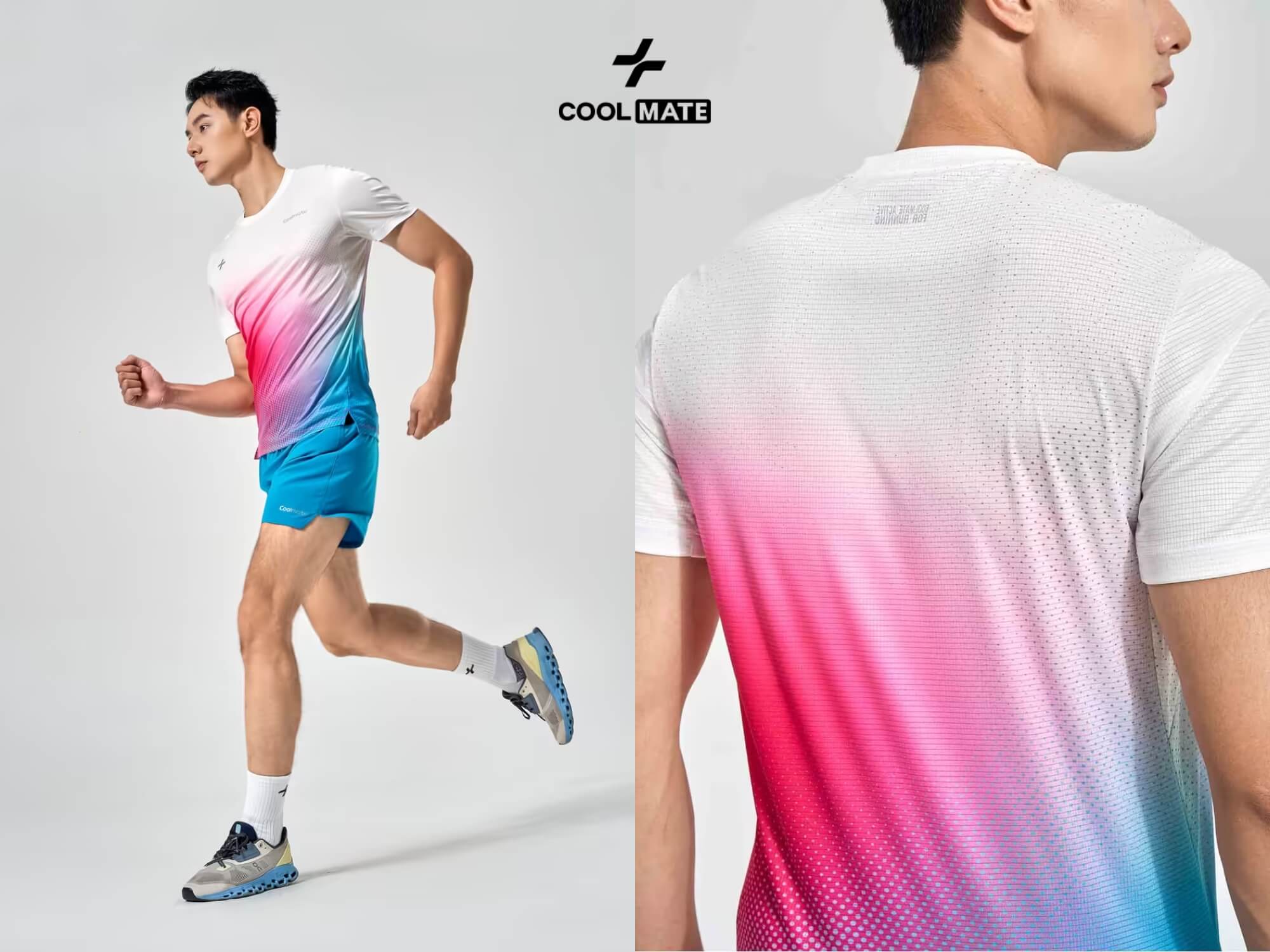 Áo thun chạy bộ nam AirRush Gradient với công nghệ Ex-Dry