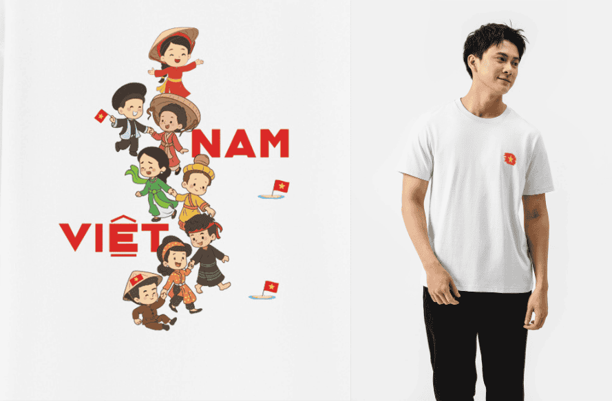 Áo thun Cotton 220gsm Việt Nam Hình Chữ S