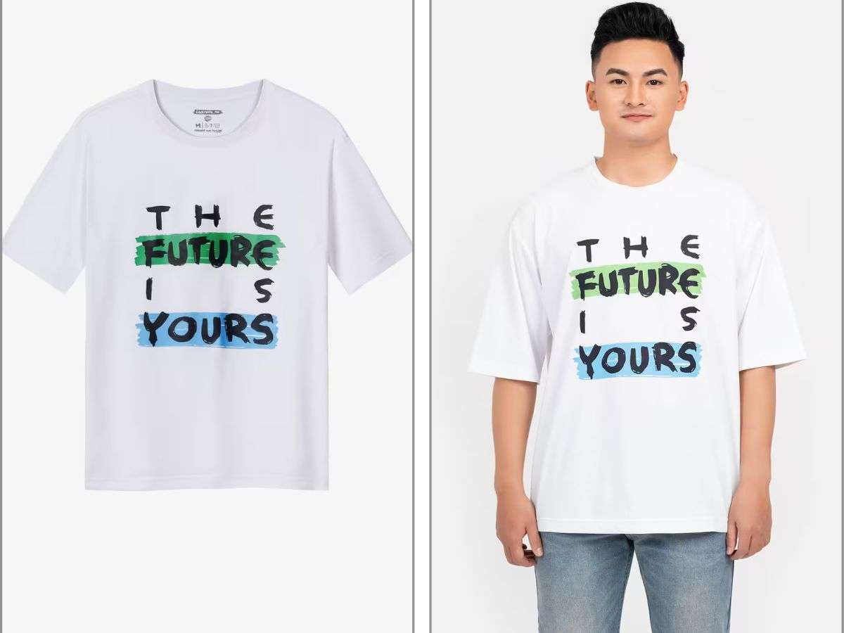 Áo thun trắng in The Future Is Yours Clean Vietnam
