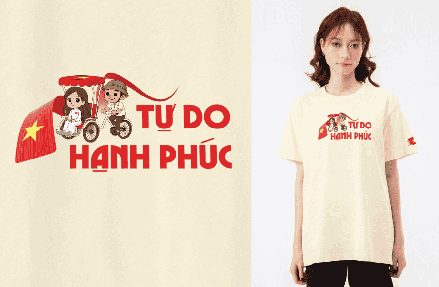 Áo thun Relaxed Fit Em Tự Do Hạnh Phúc