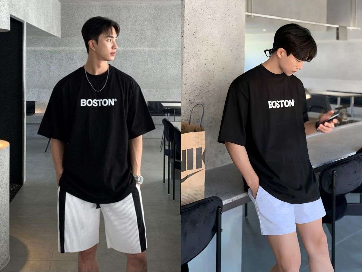 Bạn sẽ cảm thấy thoáng mát và tự tin khi diện áo thun tay lỡ cùng quần short