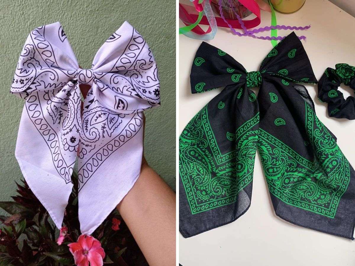 Cách buộc khăn bandana thắt nơ phù hợp cho chị em