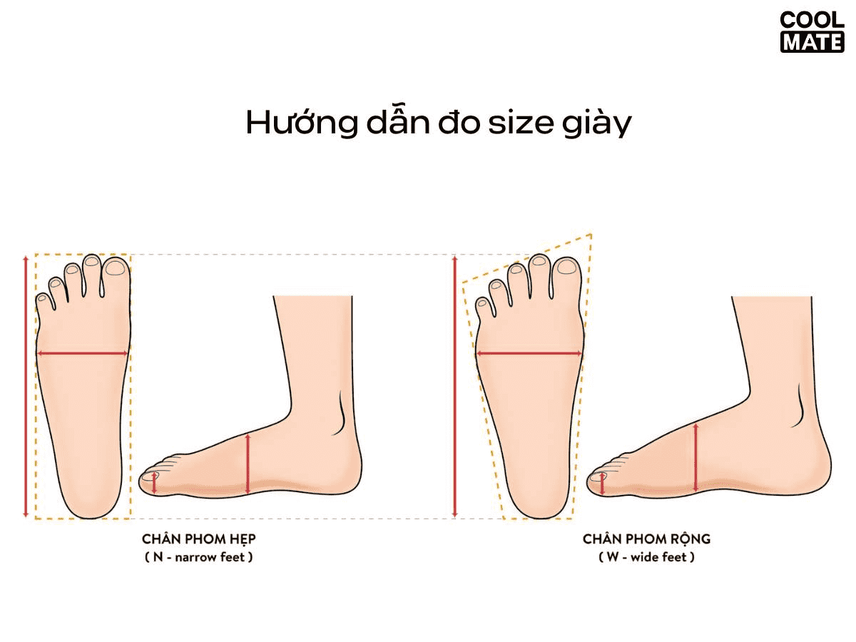 Hướng dẫn đo chân để chọn size giày 