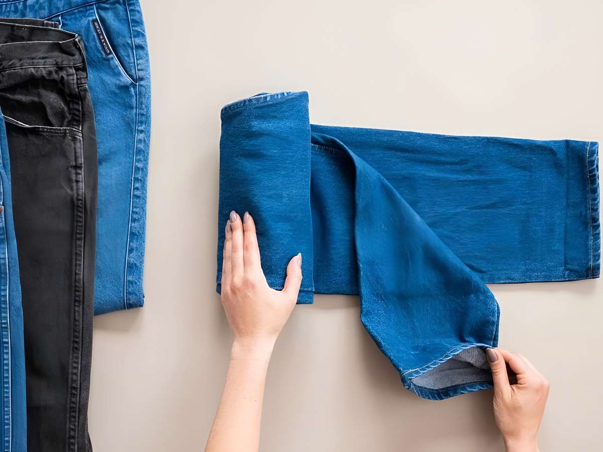 Cuộn đồ quá lỏng tay sẽ khiến quần áo dễ bung ra và bị nhăn nhúm khi di chuyển trong vali