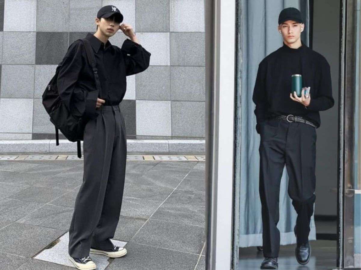 Set đồ all black tăng sự cuốn hút cho mọi chàng trai
