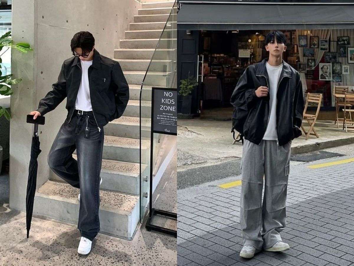 Thể hiện cá tính khi phối chất liệu da và jeans