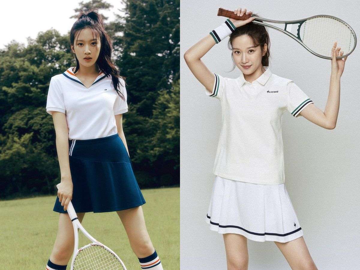 Phối áo polo cũng chân váy tennis