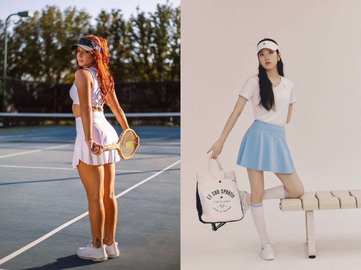 Phối đồ với phụ kiện như tất, mũ, túi xách chơi tennis