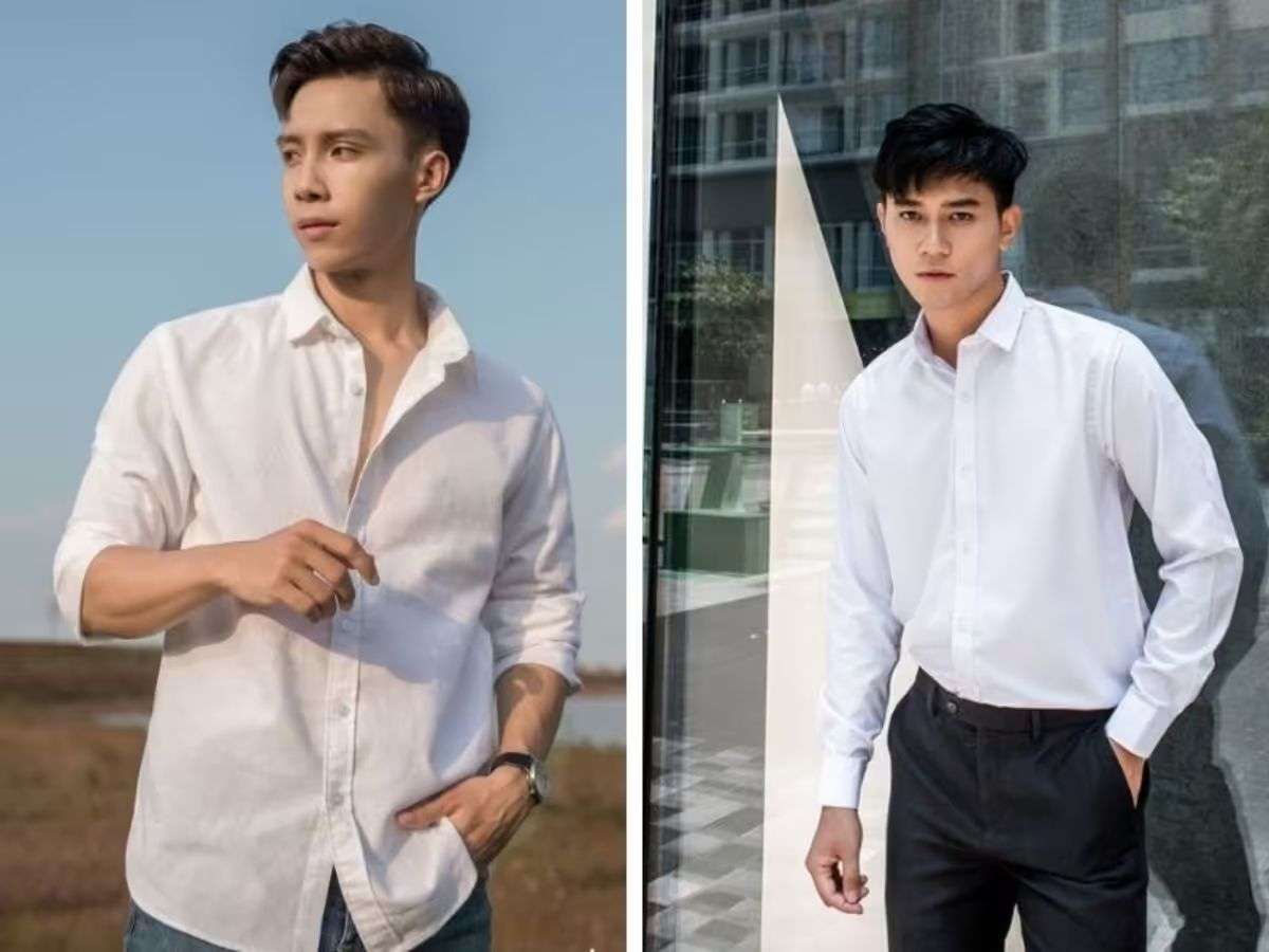 Tùy theo vóc dáng mà các chàng có thể lựa chọn form áo sơ mi trắng phù hợp với bản thân