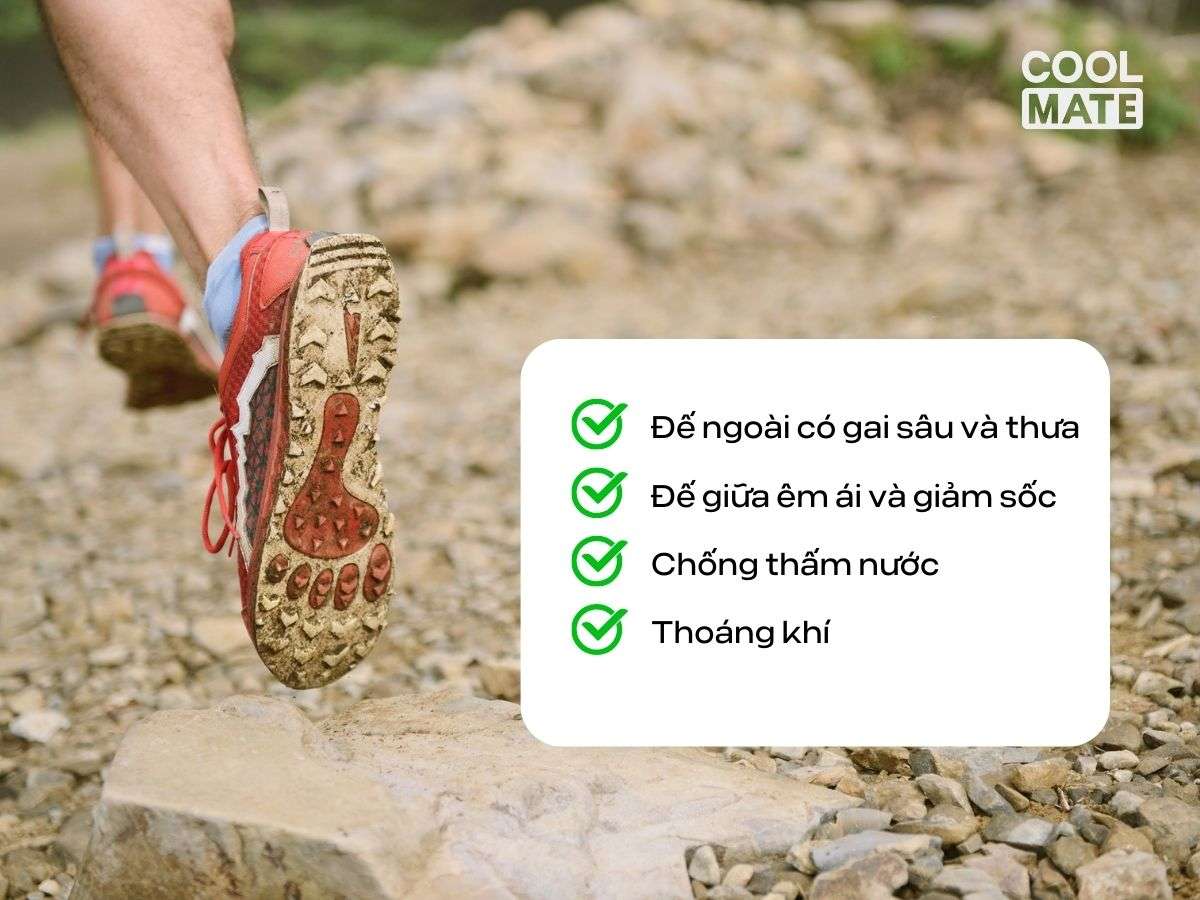 Lưu ý khi chọn đế và phần chất liệu cho giày leo núi