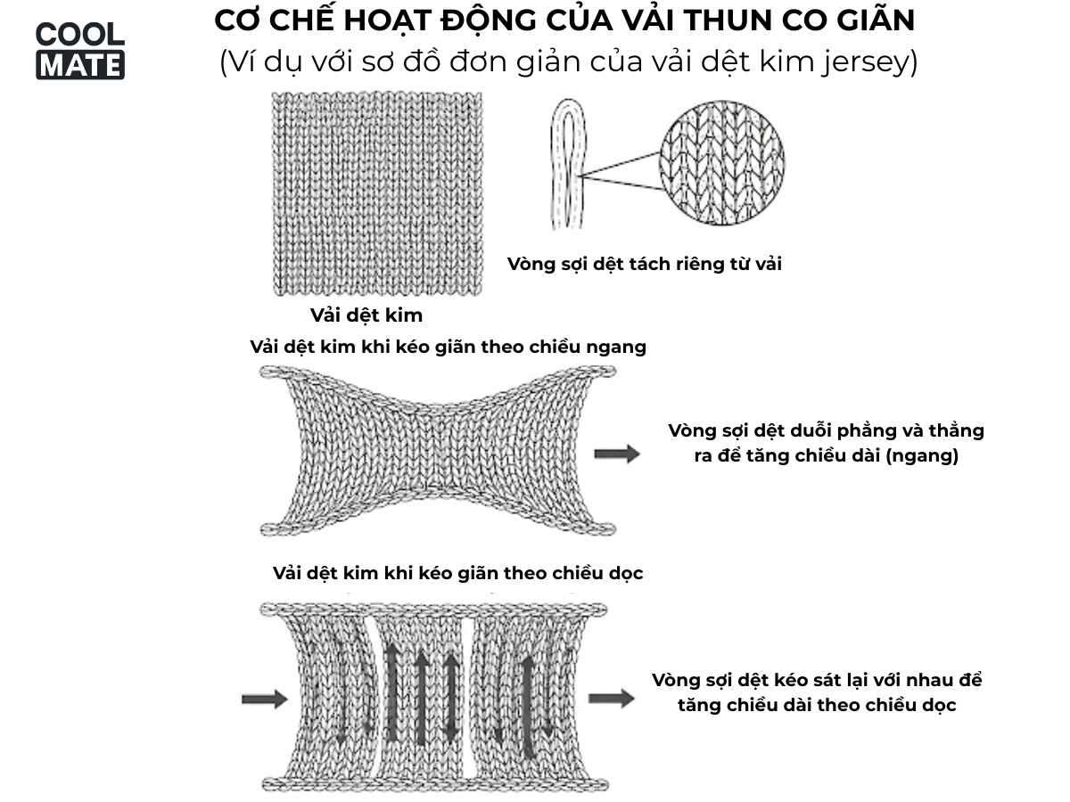 Cơ chế hoạt động của vải thun co giãn