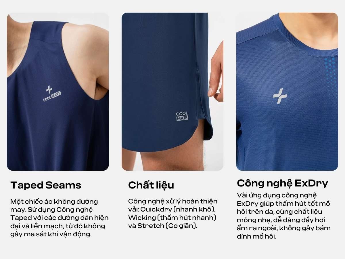 Công nghệ hiện đại được sử dụng trong quần áo chạy bộ nam Coolmate