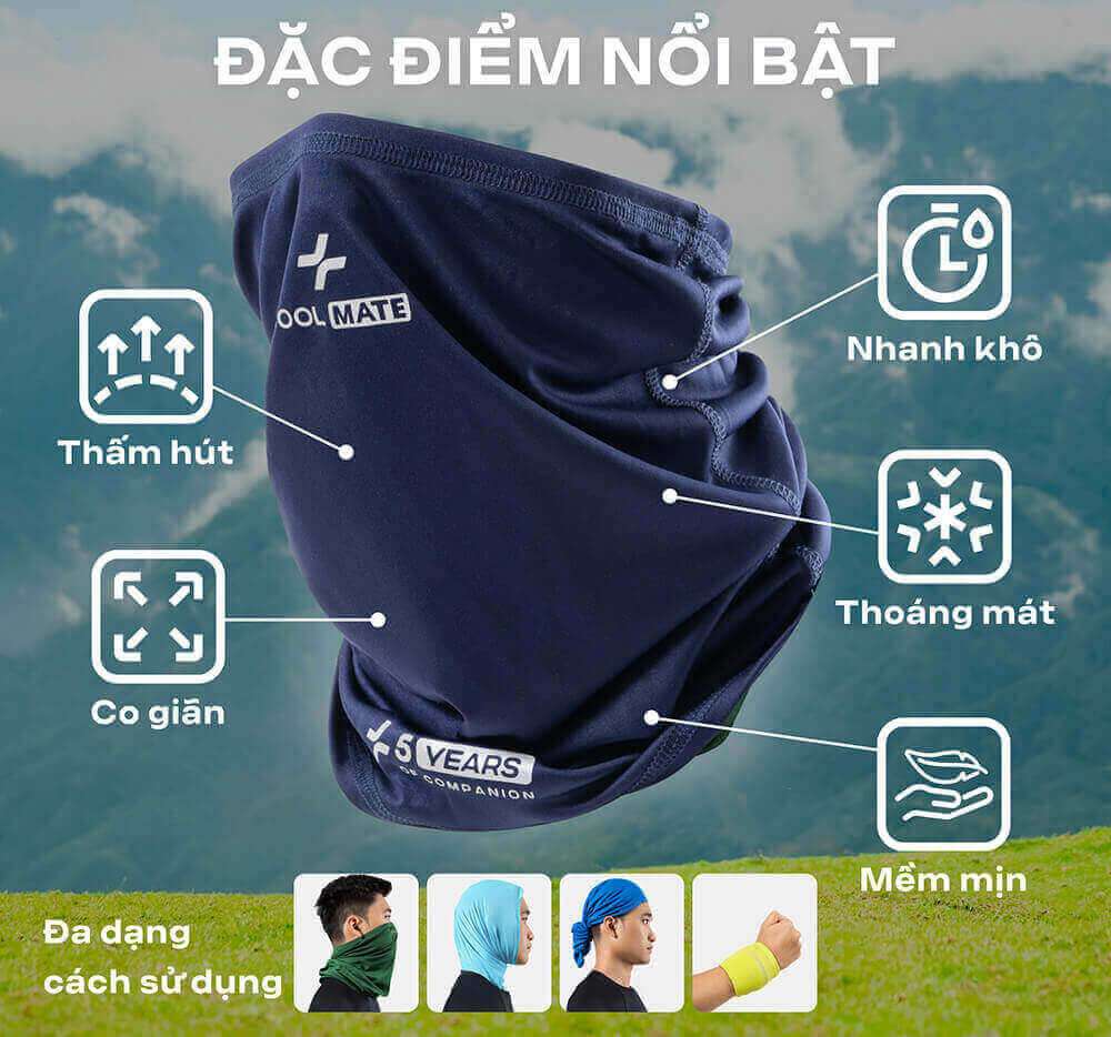 Các đặc điểm nổi bật của gaiter chạy bộ Coolmate: thấm hút, co giãn, nhanh khô, thoáng mát