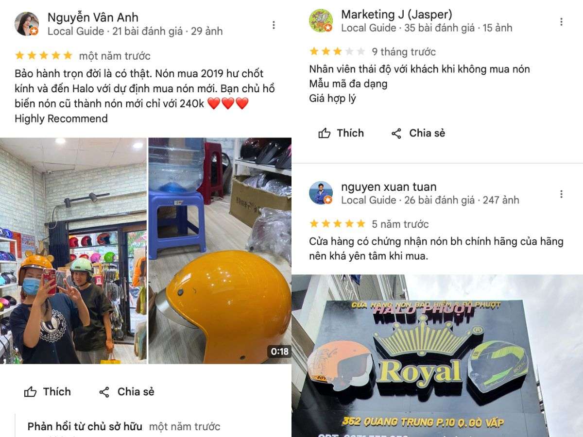 Review của khách hàng về Halophuot