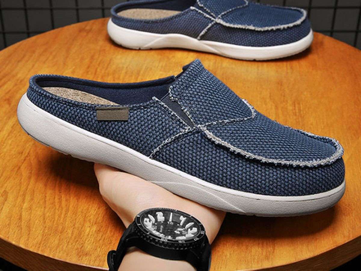 Giày sục nam vải mang rất êm chân và không gây hầm hơi