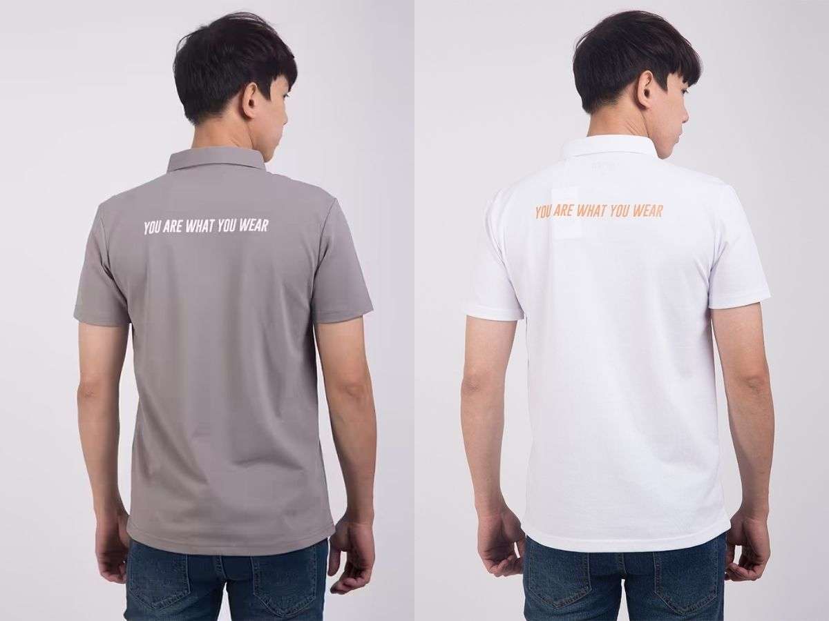 Áo polo in tên sau lưng