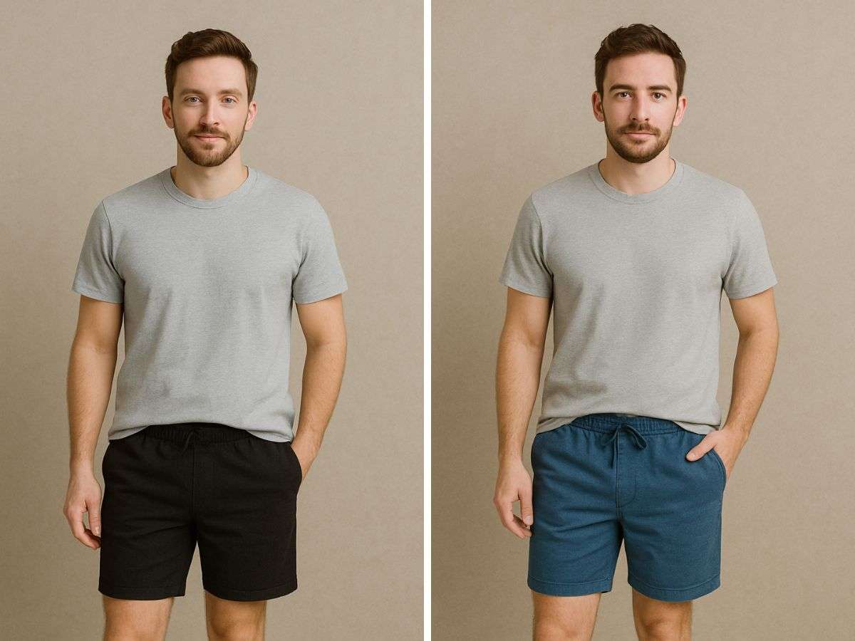 Áo thun xám + quần short cho chàng xuống phố cực đỉnh 