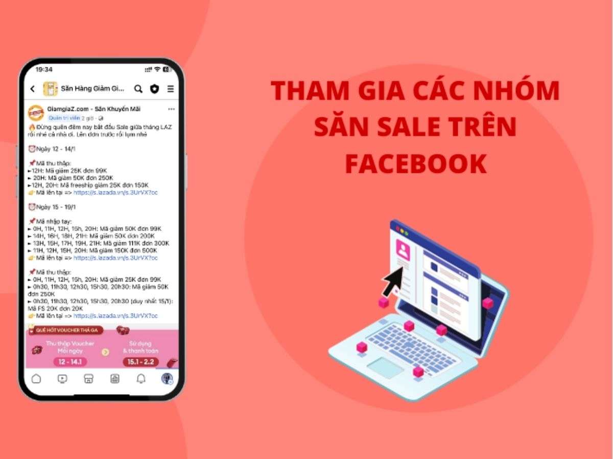 Tích cực tham gia các hội, nhóm săn hàng sale