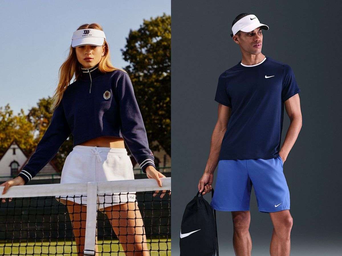 Mũ lưỡi trai nửa đầu khi chơi tennis