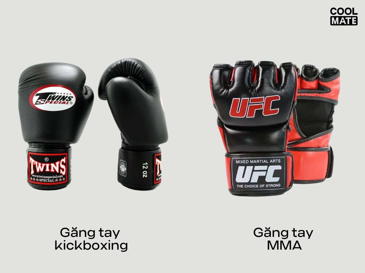 Găng tay kickboxing và MMA có những khác biệt nhất định