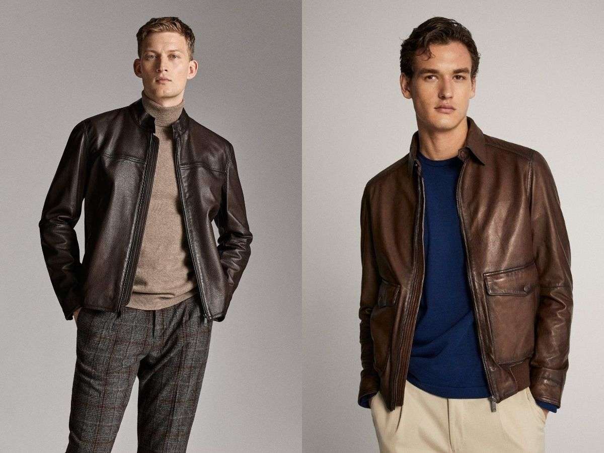 Áo len cashmere nam phối áo khoác da tạo điểm nhấn cá tính, mạnh mẽ