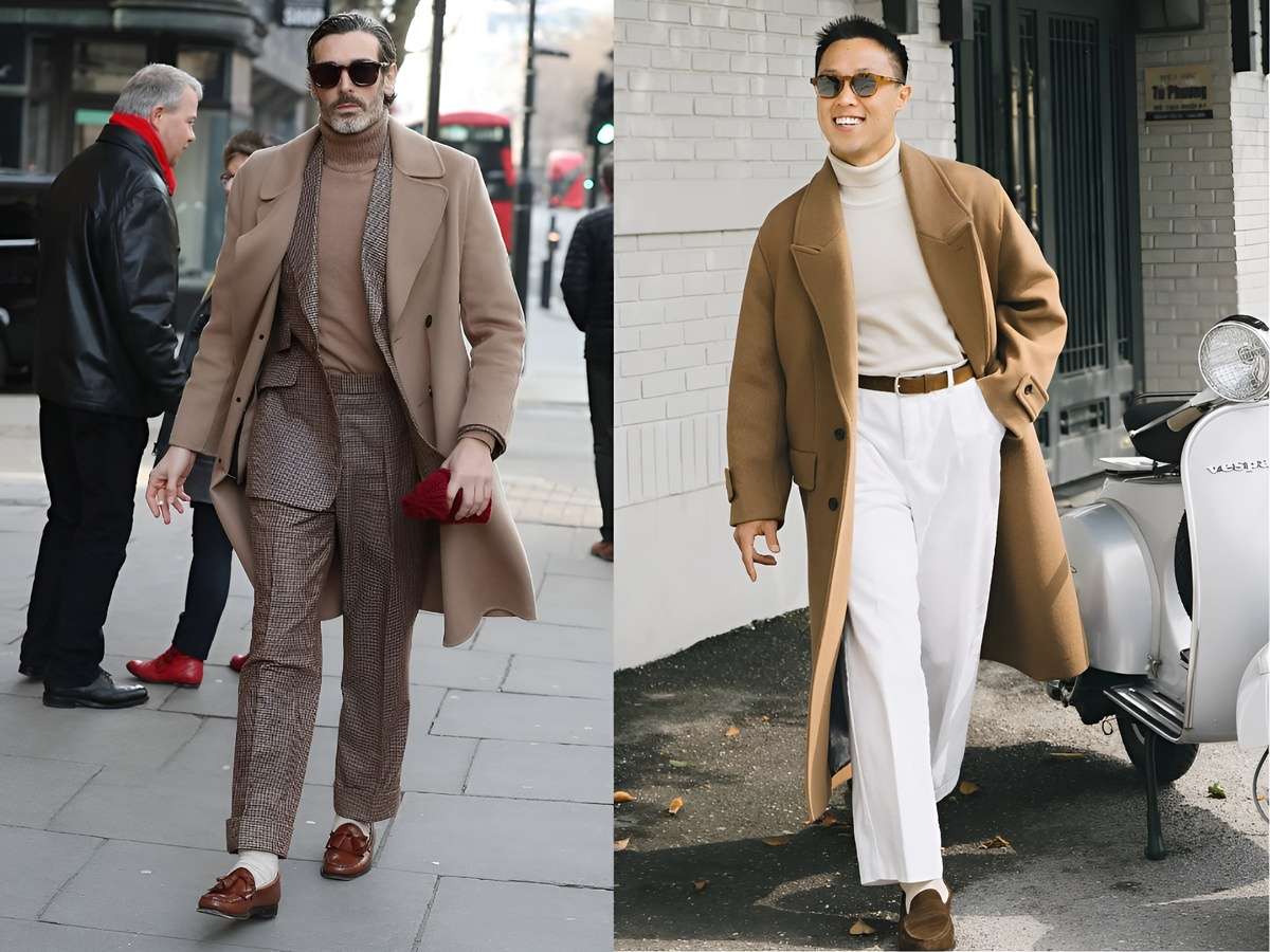 Phối đồ với giày Loafer nam cùng với áo khoác dạ