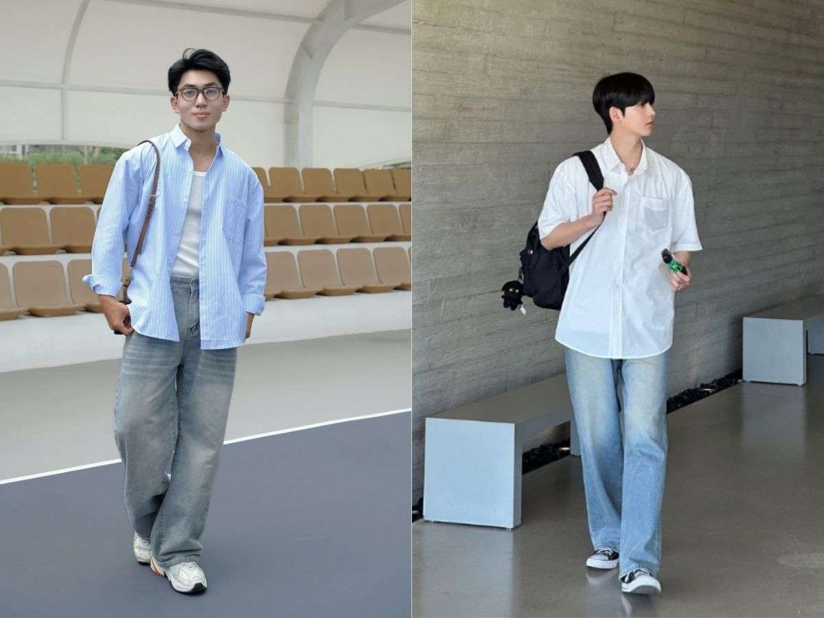 Smart casual lịch sự với quần jean và giày Adidas