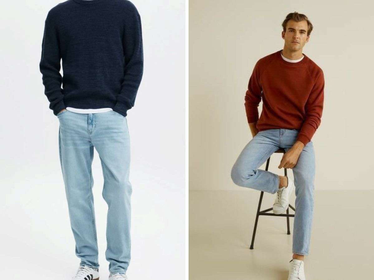 Áo len kết hợp quần jean slim fit mang đến vẻ đẹp thời trang và sành điệu