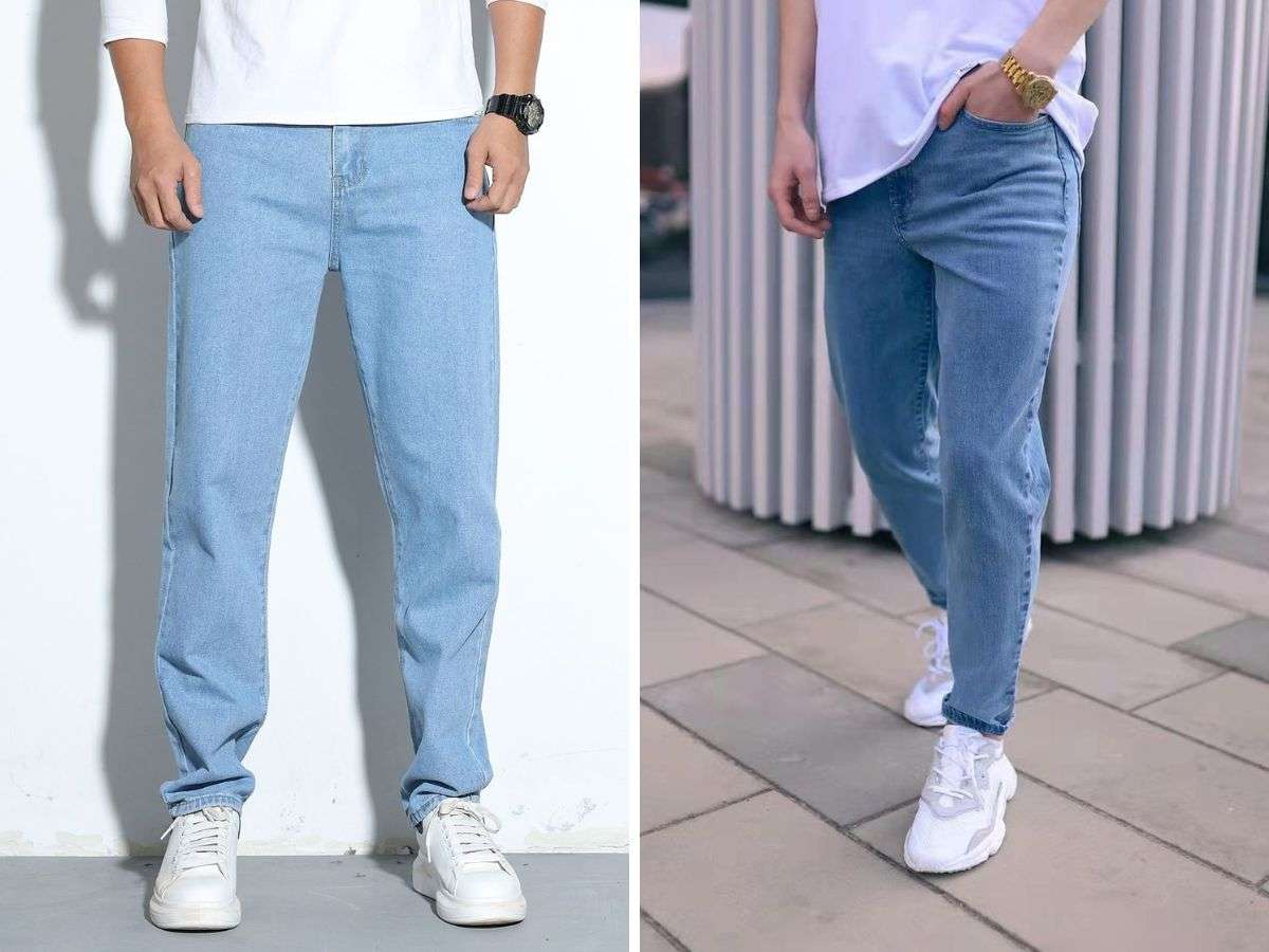 Quần jean dáng slim fit trơn basic rất dễ phối đồ