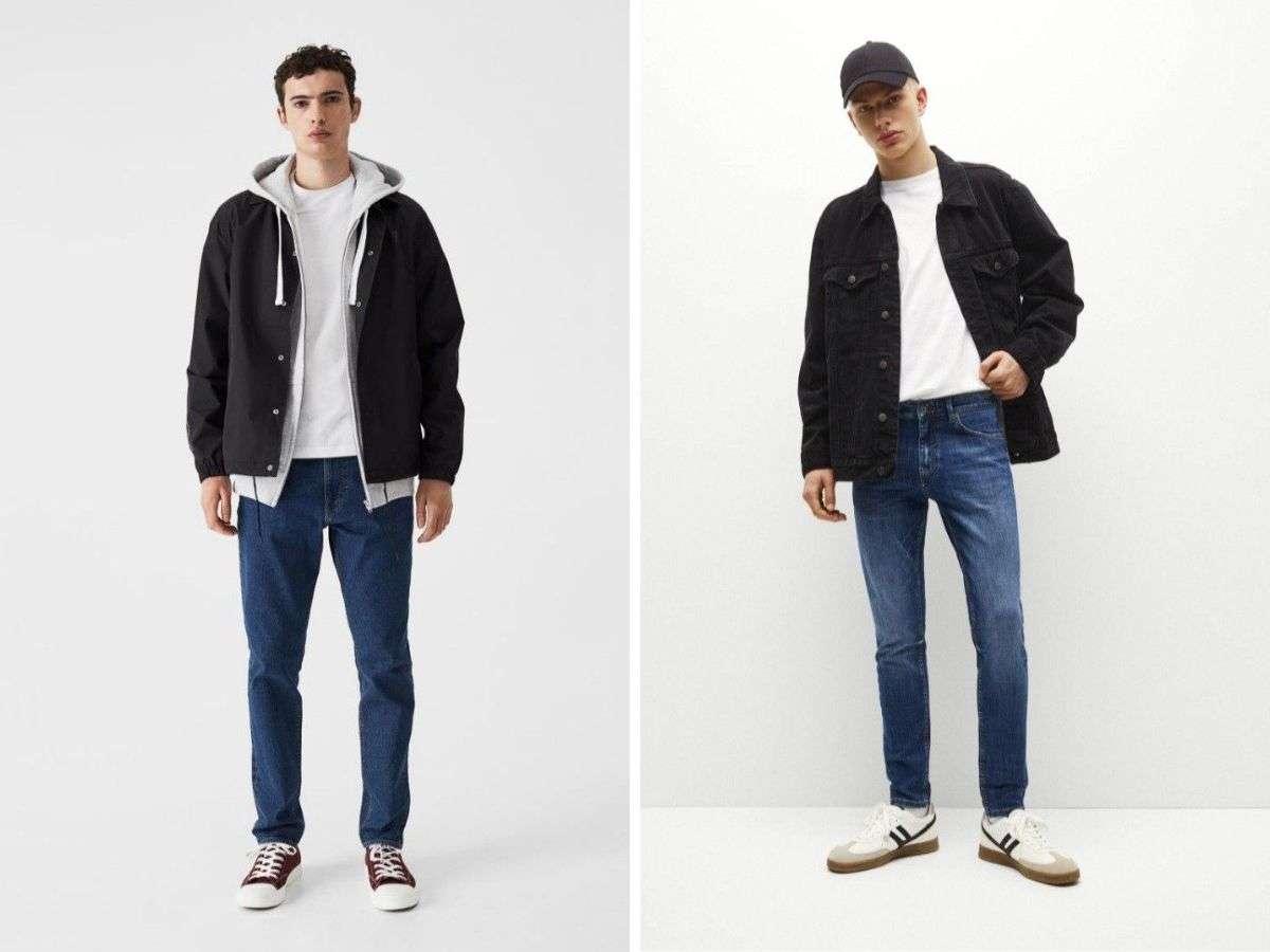 Phối áo khoác cùng quần jean slim-fit