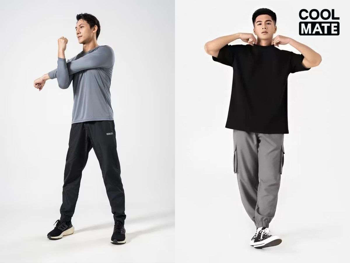 Jogger thể thao kết hợp áo thun tạo nên vẻ năng động