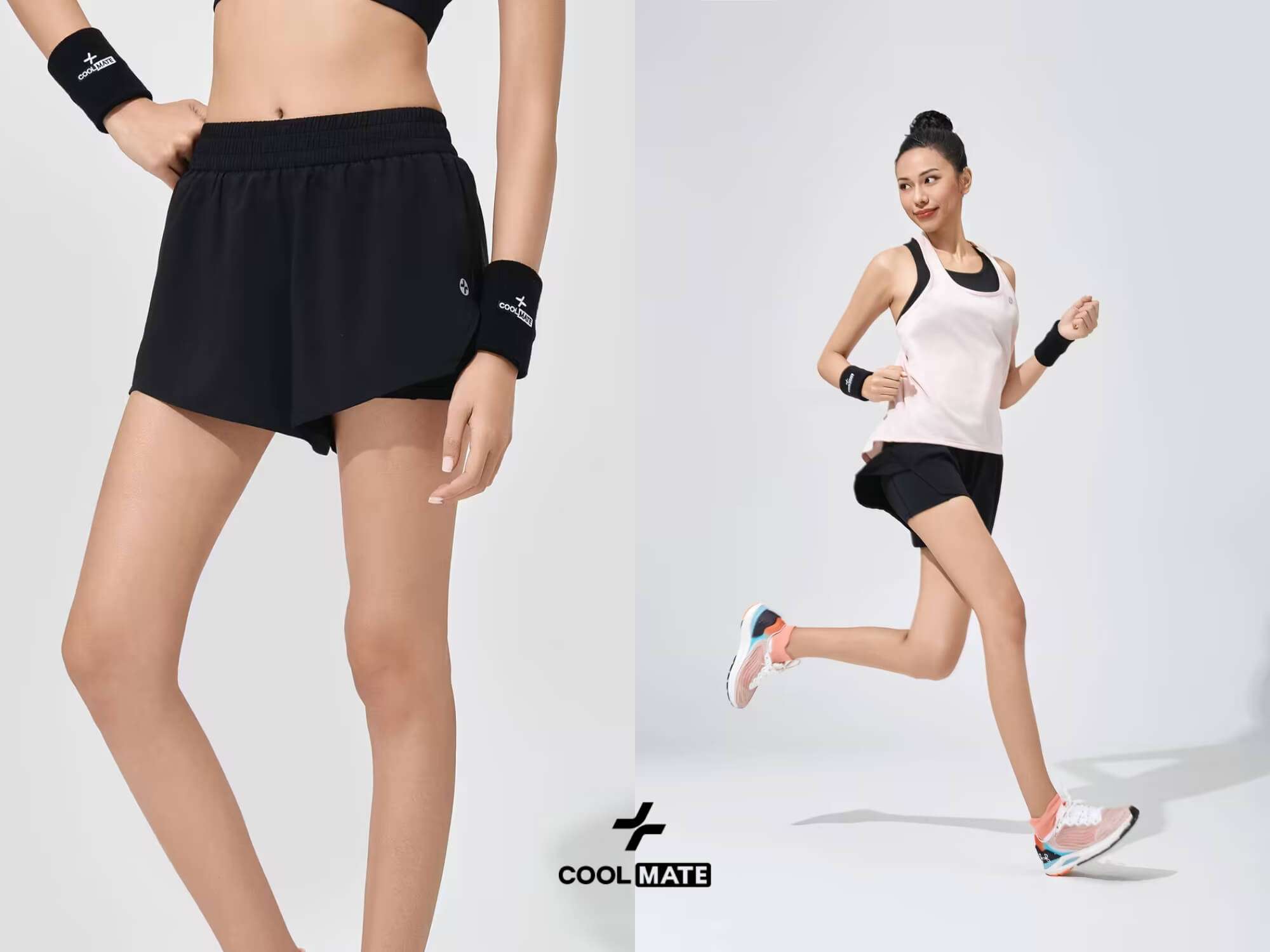 Quần short chạy bộ 2 lớp thoáng khí, thiết kế gọn nhẹ