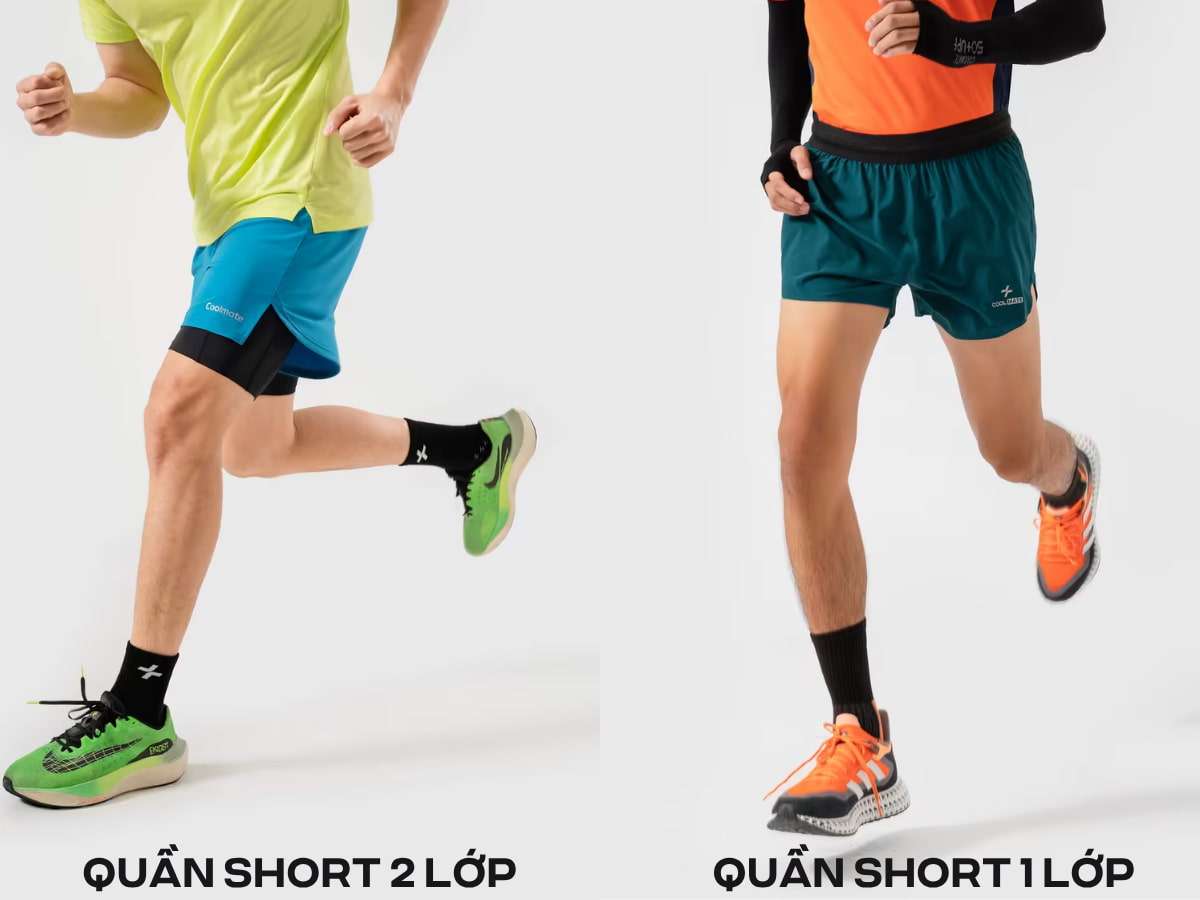 Sự khác biệt giữa Quần short 2 lớp và quần short 1 lớp
