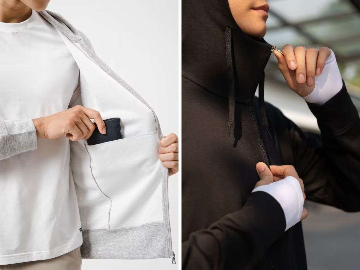 Túi trong tiện lợi và khóa kéo độ bền cao