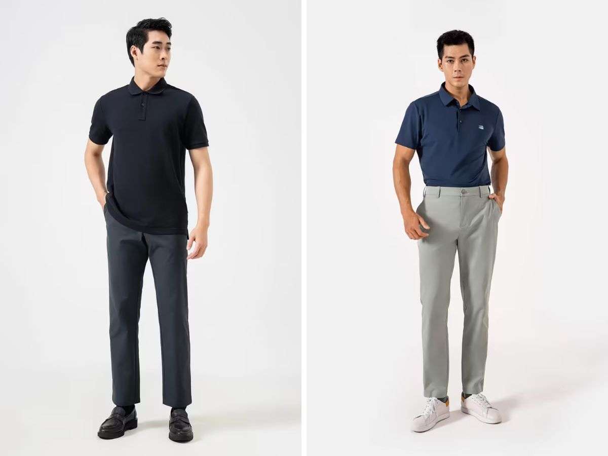 Phong cách lịch sự kết hợp áo cùng quần kaki