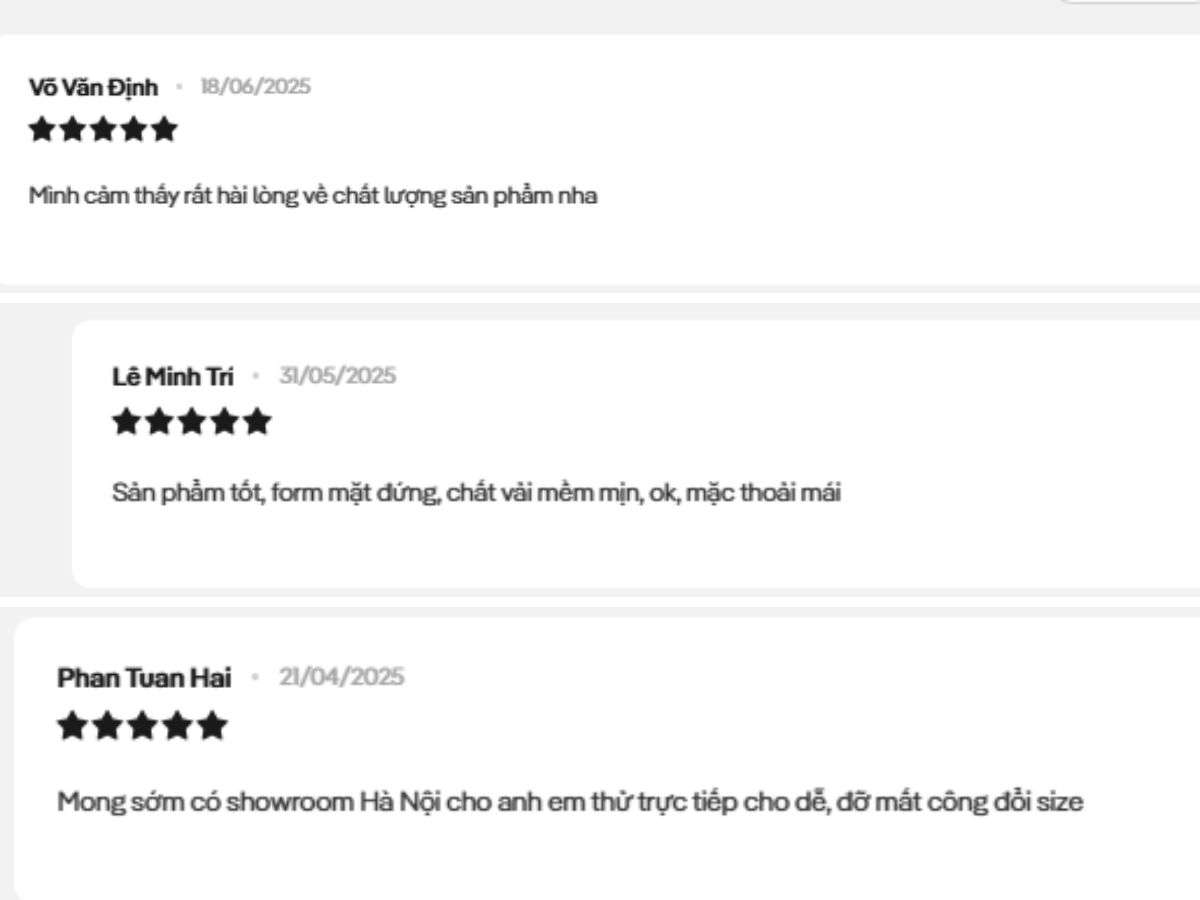 Chia sẻ của khách hàng khi dùng áo trên website