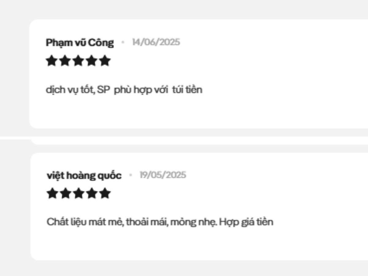 Chia sẻ của khách hàng khi dùng áo trên website