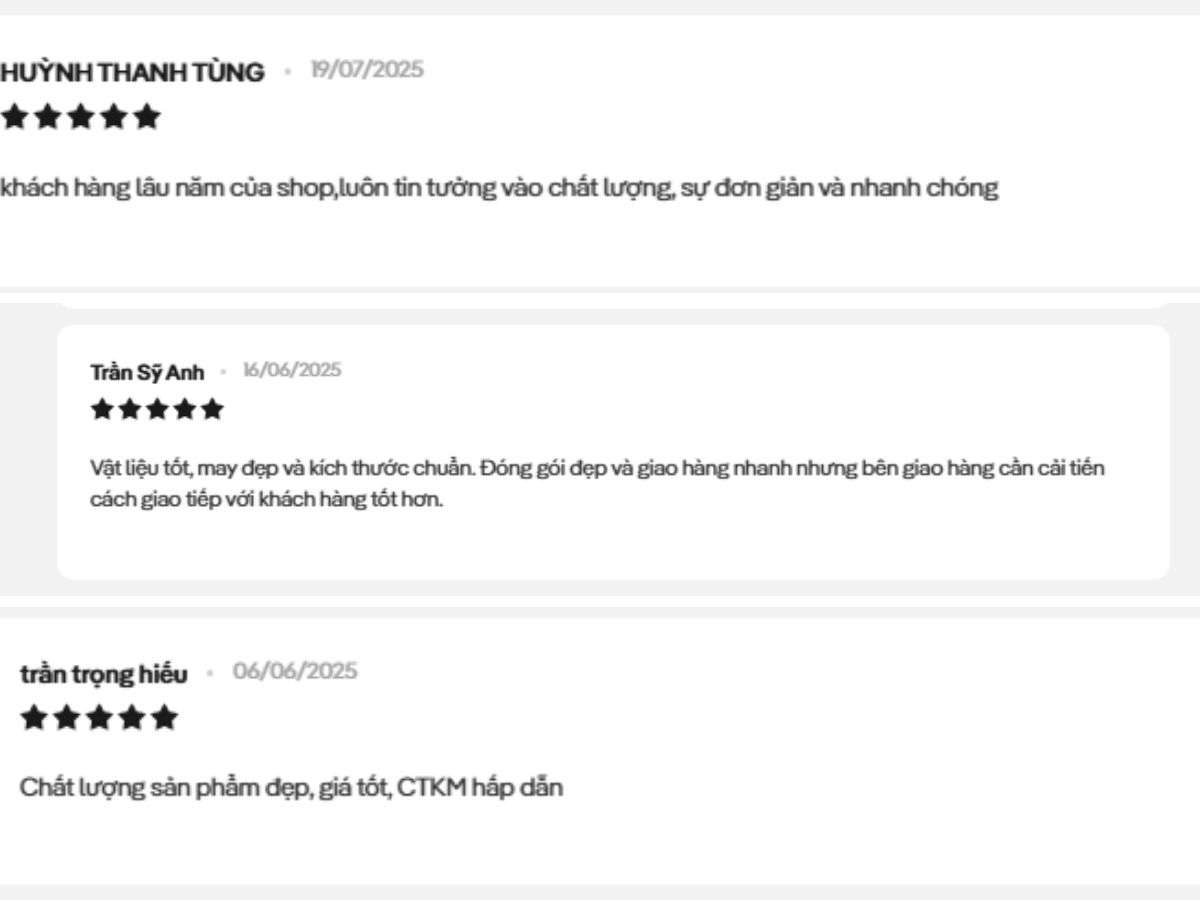 Chia sẻ của khách hàng khi dùng áo của Coolmate trên website