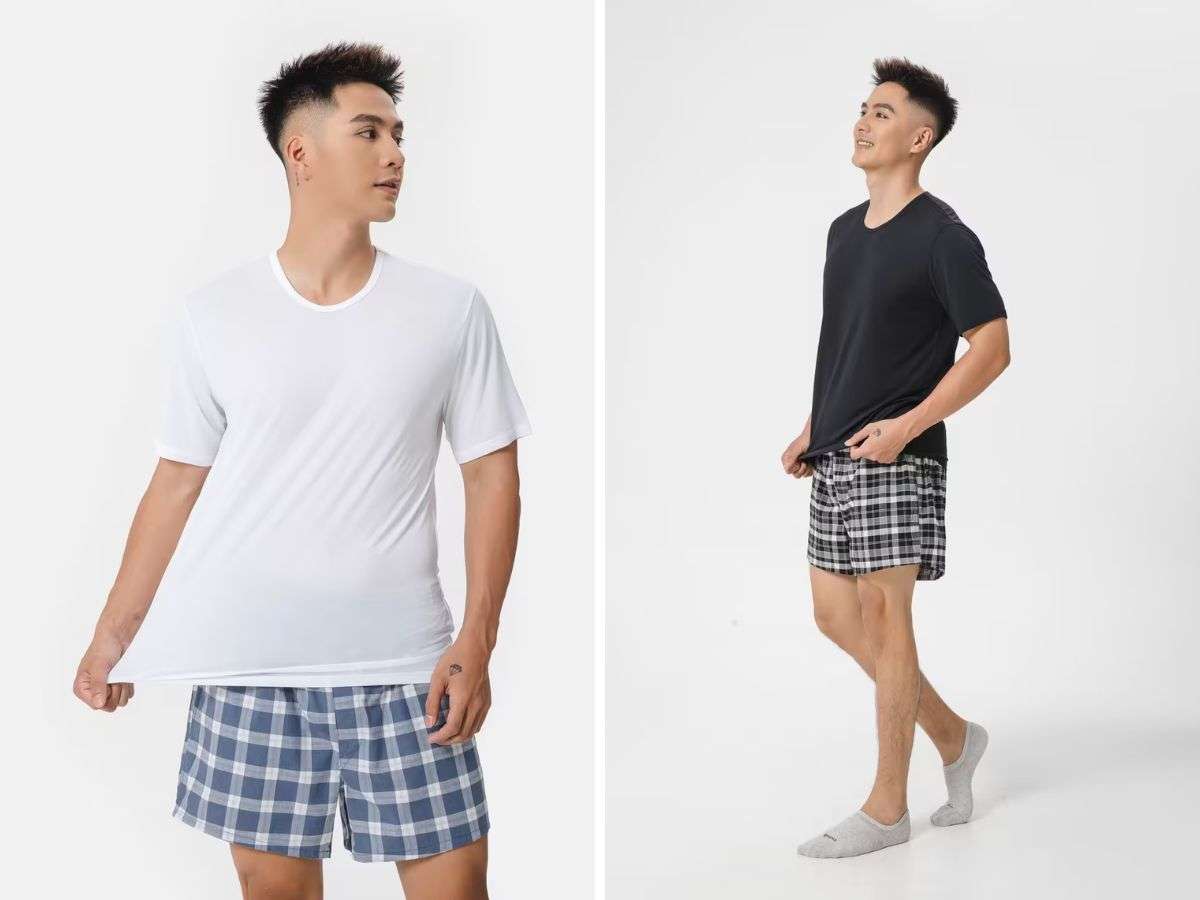 Áo sở hữu thiết kế cổ tròn đơn giản, tay ngắn, mang đến vẻ ngoài thanh lịch