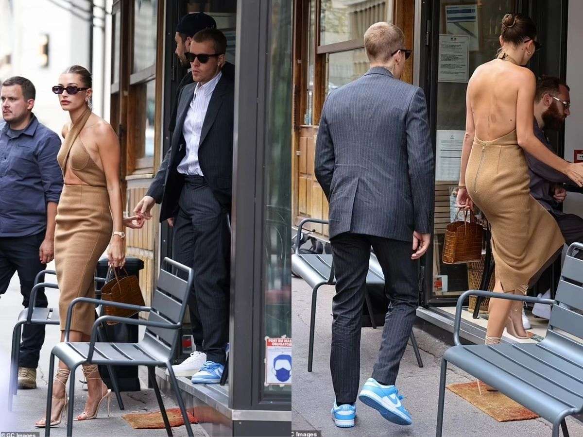  Justin Bieber xuất hiện trong một bộ suit lịch lãm, chỉn chu nhưng đầy phá cách với đôi sneaker Nike SB Dunk Low