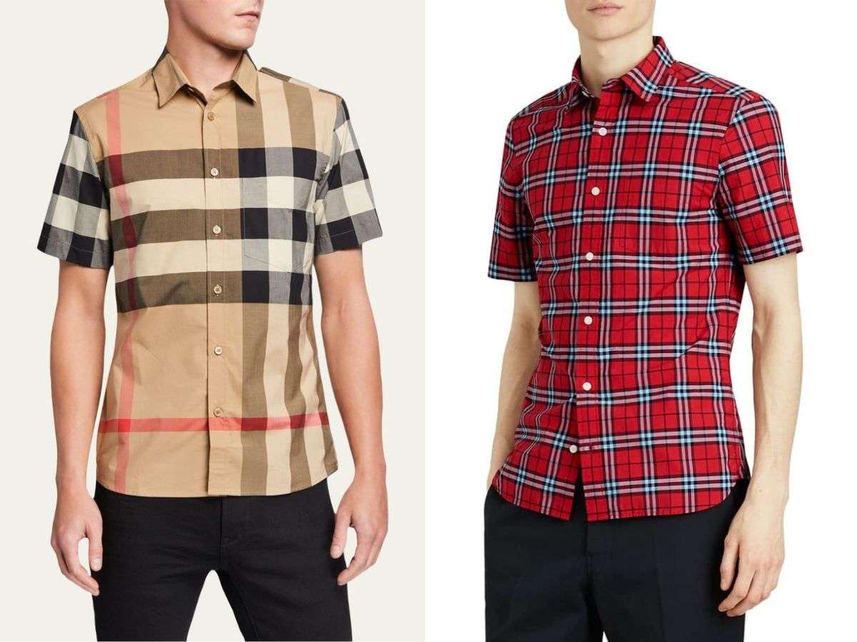 Áo của burberry có cổ bẻ vuông vắn, chất liệu cotton cao cấp mềm mịn, form áo chuẩn đẹp cùng đường may chỉn chu