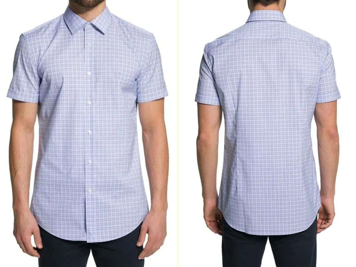 Áo sơ mi của Hugo Boss lên form cực chuẩn, đường may sắc nét, chất liệu mềm mại dễ chịu