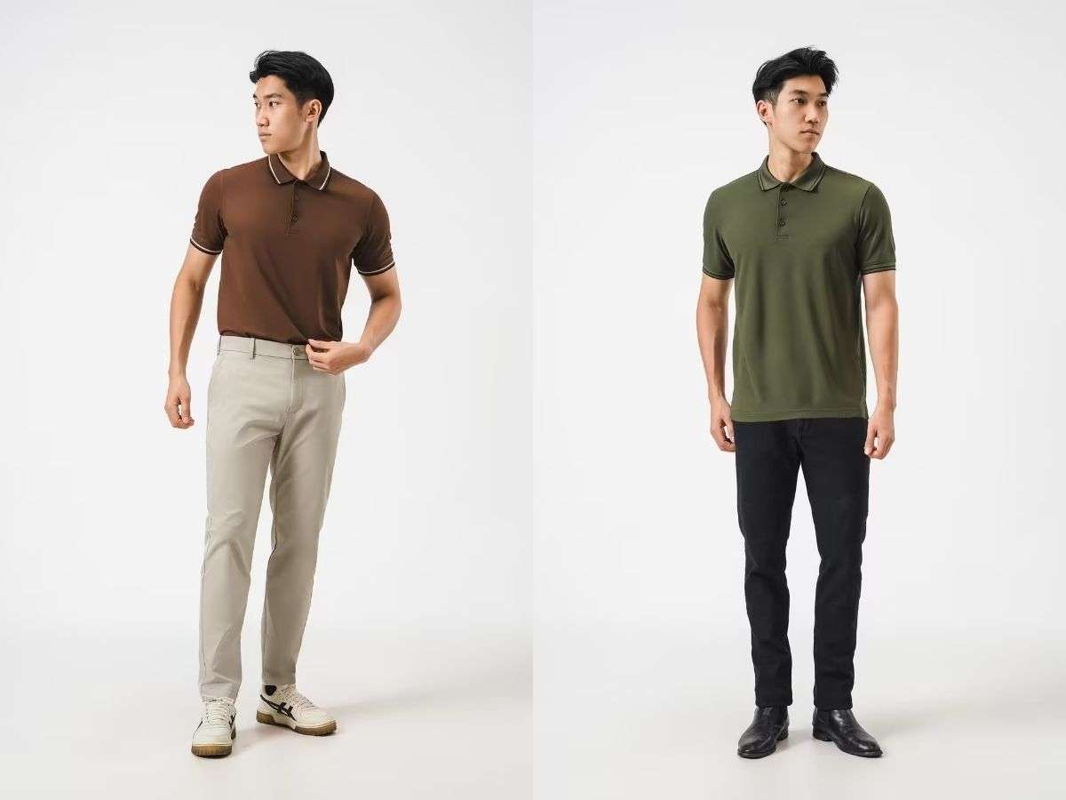 Quần Âu Với Áo Polo/Áo Thun