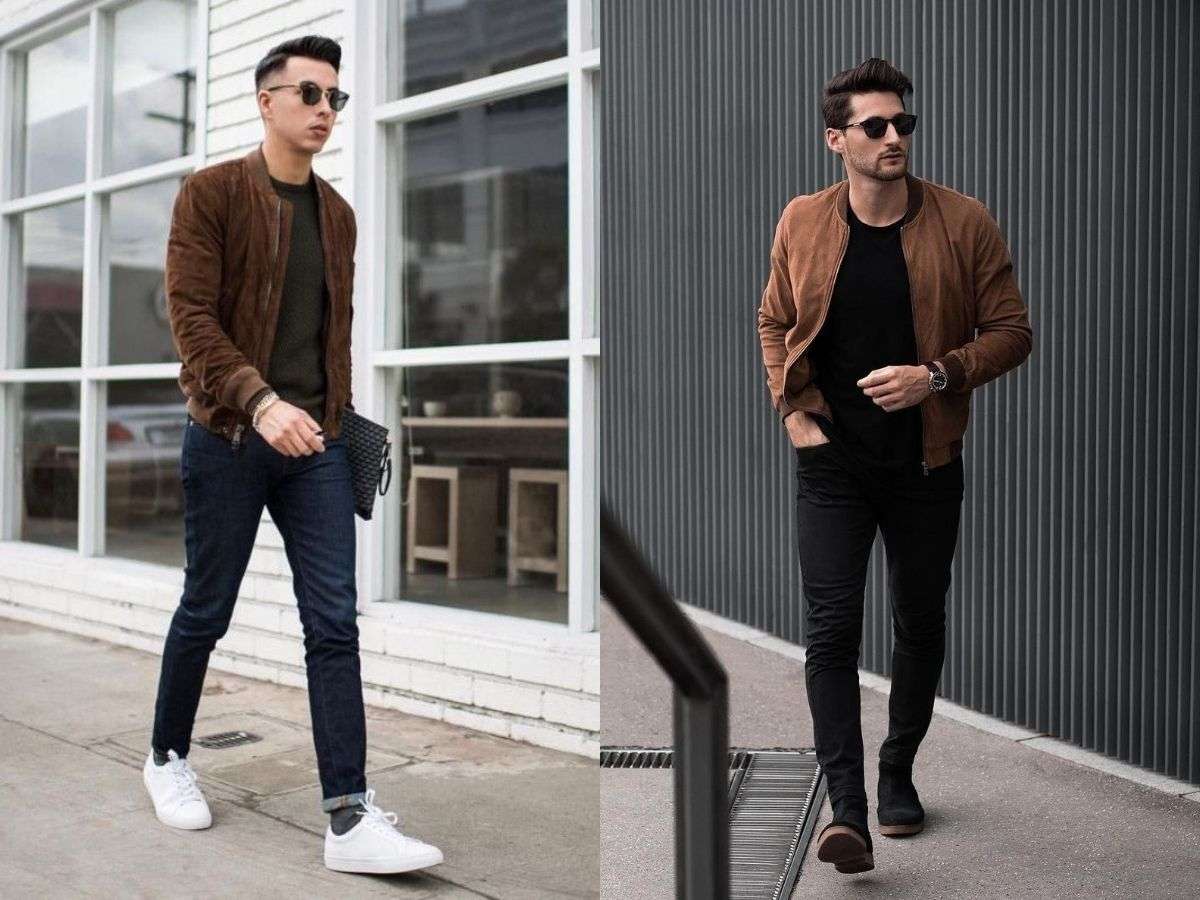 Áo khoác bomber hàng hiệu da lộn