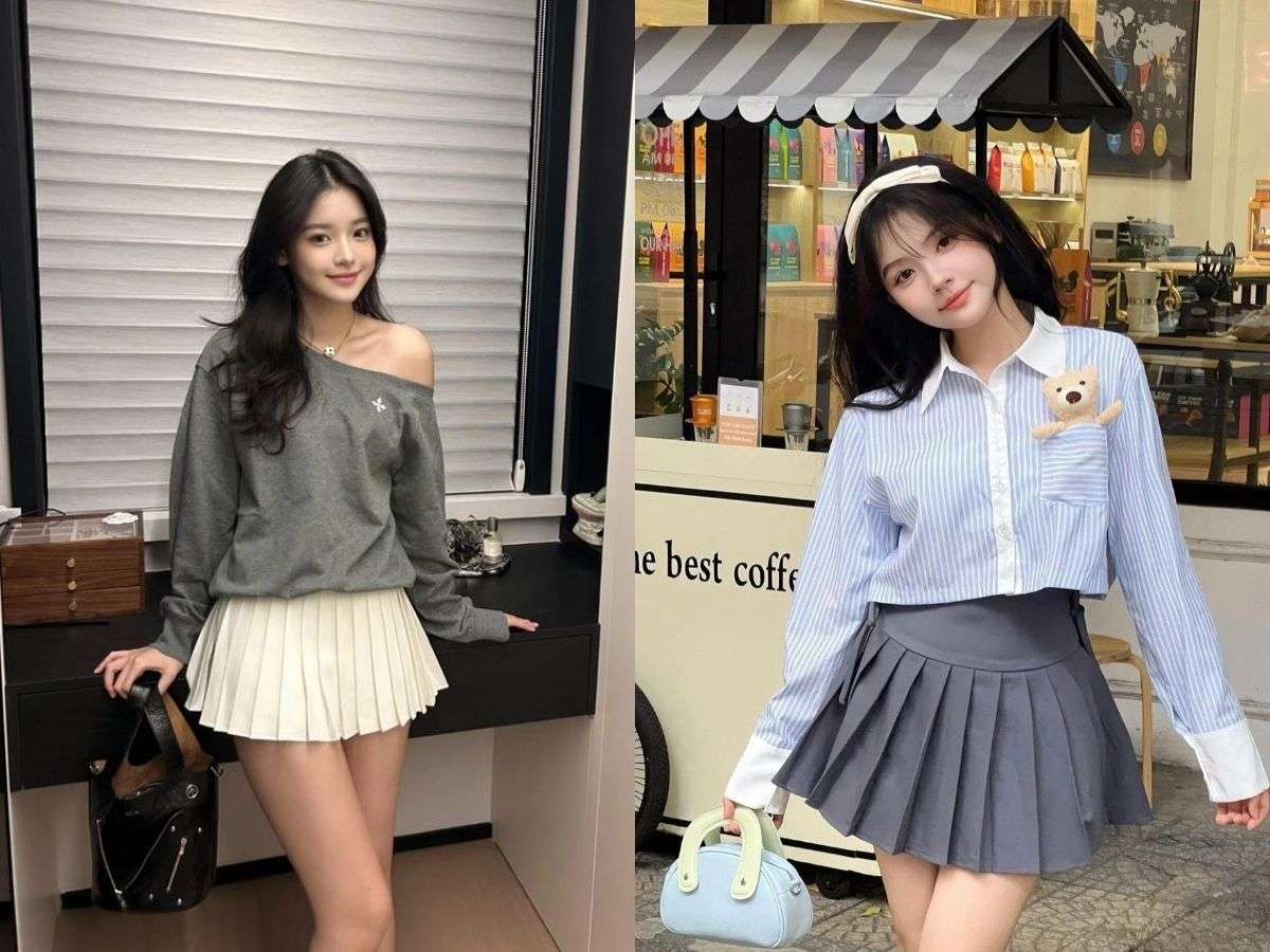 Phong cách nữ tính, thanh lịch với chân váy tennis