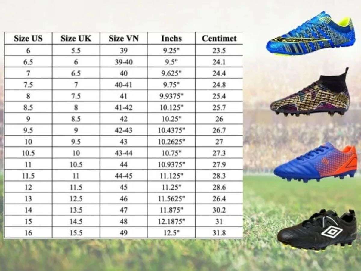 Chọn size giày bóng đá Adidas chuẩn
